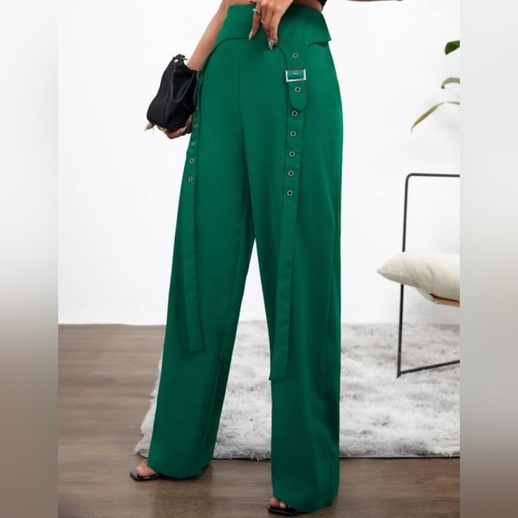 Buckle Straps Hem Pants - Picture 4 of 6